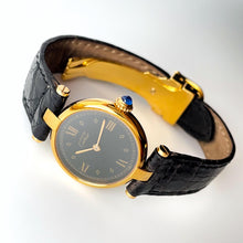 Load image into Gallery viewer, Cartier Must Vendome Vermeil - Gold-Plated Silver 925 with Black Dial - With box and Papers