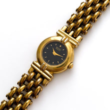 Load image into Gallery viewer, Vintage 1990s Gold-Plated Ladies' Seiko Quartz Watch with Tiny Black Dial - Boxed