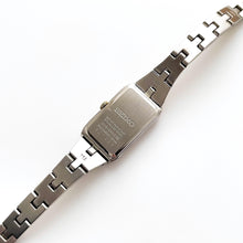 Load image into Gallery viewer, Vintage 1990s Two-Tone Ladies' Seiko Solar Watch with Black Rectangular Dial
