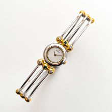 Load image into Gallery viewer, Seiko Quartz Watch – Two-Tone Articulated Bangle with Coloured Gems, 1990s