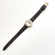 Load image into Gallery viewer, Vintage Ladies' Accurist Moon Phase Quartz Watch with Black Leather Strap