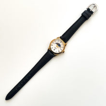 Load image into Gallery viewer, Vintage Ladies' Constant Sun & Moon Phase Quartz Watch with Black Leather Strap - Boxed