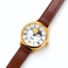 Load image into Gallery viewer, Vintage Ladies' Sekonda Moon Phase Quartz Watch with Brown Leather Strap