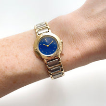 Load image into Gallery viewer, Vintage 1990s Yves Saint Laurent Ladies' Quartz Watch with Two-Tone Bracelet and Blue Dial