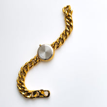Load image into Gallery viewer, Vintage Ladies' Gold-Plated Next Sun & Moon Quartz Watch with Curb Chain Bracelet