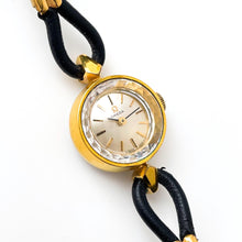 Load image into Gallery viewer, Tiny Vintage Gold-Plated Omega Ladies' Mechanical Watch with Faceted Glass and Cordette Strap - Boxed