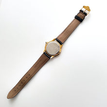 Load image into Gallery viewer, Vintage 90s Gold-Plated Yves Saint Laurent Unisex Quartz Watch with Navy Blue Dial and Leather Strap - Boxed