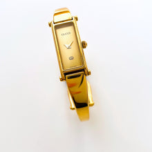 Load image into Gallery viewer, Vintage Ladies' Gold-Plated Gucci 1500 Bangle Quartz Watch with Gold Rectangular Dial - Boxed