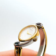 Load image into Gallery viewer, Seiko Quartz Watch – Two-Tone Articulated Bangle with Crystal Bezel, 1990s