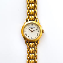 Load image into Gallery viewer, Vintage Ladies' Gold-Plated Longines Quartz Watch with Round White Dial