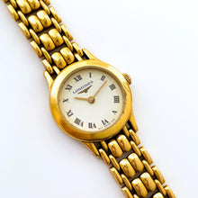 Load image into Gallery viewer, Vintage Ladies' Gold-Plated Longines Quartz Watch with Round White Dial