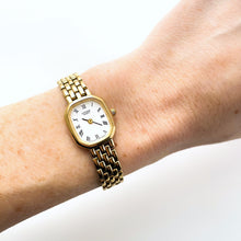 Load image into Gallery viewer, Vintage Gold-Plated Ladies' Citizen Quartz Watch with White Dial and Roman Numerals