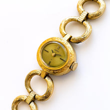 Load image into Gallery viewer, Vintage 1974 Gold-Plated Seiko Ladies' Mechanical Watch with Oval Dial and Ornate Case