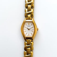 Load image into Gallery viewer, Vintage 1990s Gold-Plated Ladies' Seiko Quartz Watch with White Dial and Intricate Bracelet - Boxed