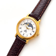 Load image into Gallery viewer, Ladies' Vintage Gold-Plated Lorus Sun & Moon Phase Quartz Watch