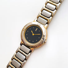 Load image into Gallery viewer, Vintage 1990s Yves Saint Laurent Ladies' Quartz Watch with Two-Tone Bracelet and Black Dial