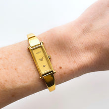Load image into Gallery viewer, Vintage Ladies' Gold-Plated Gucci 1500 Bangle Quartz Watch with Gold Rectangular Dial - Boxed