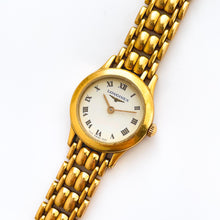 Load image into Gallery viewer, Vintage Ladies' Gold-Plated Longines Quartz Watch with Round White Dial