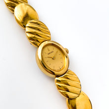 Load image into Gallery viewer, Tiny Vintage 1990s Gold-Plated Ladies' Seiko Quartz Watch With Beaded Bracelet and Oval Dial