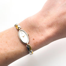 Load image into Gallery viewer, Thin Vintage 1990s Gold-Plated Ladies' Seiko Quartz Watch With Intricate Bracelet