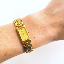 Load image into Gallery viewer, Vintage 1990s Gold-Plated Ladies' Seiko Quartz Watch With Rectangular Dial