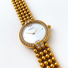 Load image into Gallery viewer, Vintage Ladies' Gold-Plated Michel Herbelin Quartz Watch With Beaded Bracelet and Mother of Pearl Dial