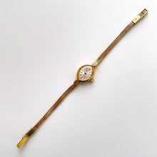 Load image into Gallery viewer, Vintage 1967 Gold-Plated Seiko 'Solar' Ladies' Mechanical Watch with Tiny Silver Dial and Thin Bracelet