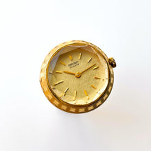 Load image into Gallery viewer, 1970s Ladies' Gold-Plated Seiko Ring Watch with Quartz Movement and Faceted Glass