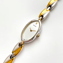 Load image into Gallery viewer, Thin Vintage 1990s Gold-Plated Ladies' Seiko Quartz Watch With Intricate Bracelet