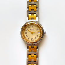Load image into Gallery viewer, Vintage Two-Tone Hermès Clipper Ladies' Quartz Watch with Round Beige Dial - Boxed
