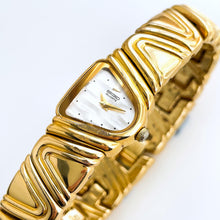 Load image into Gallery viewer, Seiko Half Moon – 18ct Gold-Plated Quartz Watch with MOP Dial, 1990s