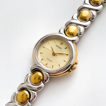 Load image into Gallery viewer, Rare 90s Two-Tone Seiko Tissé Quartz Watch with Round Dial and Thin Bracelet