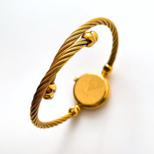 Load image into Gallery viewer, Rare Vintage Ladies' Gold-Plated Gucci 2047L Bangle Quartz Watch with Blue Dial