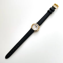 Load image into Gallery viewer, Rare Ladies' 90s Moon Phase Seiko Quartz Watch with Black Leather Strap