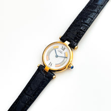 Load image into Gallery viewer, Vintage Ladies' Cartier Must Vendome Vermeil - Gold-Plated Silver 925 with Black Dial - With Papers