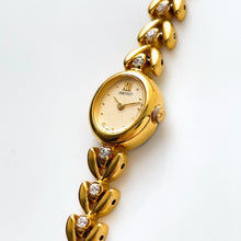Load image into Gallery viewer, Very Rare 90s Gold-Plated Seiko Jewellery Quartz Watch with Tiny Oval Dial, Thin Bracelet and 8 Diamonds