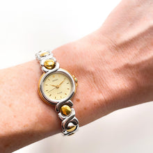 Load image into Gallery viewer, Rare 90s Two-Tone Seiko Tissé Quartz Watch with Round Dial and Thin Bracelet