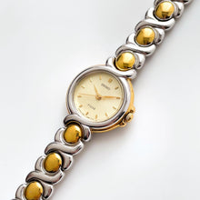 Load image into Gallery viewer, Rare 90s Two-Tone Seiko Tissé Quartz Watch with Round Dial and Thin Bracelet