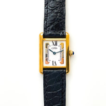 Load image into Gallery viewer, Vintage Cartier Tank Must Vermeil With Rare 3-Tone Trinity Dial - Gold-Plated Silver 925