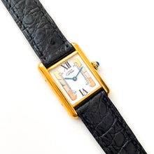 Load image into Gallery viewer, Vintage Cartier Tank Must Vermeil With Rare 3-Tone Trinity Dial - Gold-Plated Silver 925
