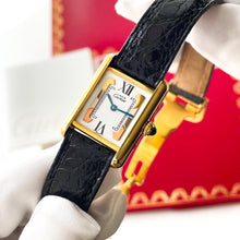 Load image into Gallery viewer, Vintage Cartier Tank Must Vermeil With Rare 3-Tone Trinity Dial - Gold-Plated Silver 925