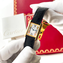 Load image into Gallery viewer, Vintage Cartier Tank Must Vermeil With Rare 3-Tone Trinity Dial - Gold-Plated Silver 925