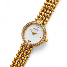Load image into Gallery viewer, Vintage Ladies' Gold-Plated Michel Herbelin Quartz Watch With Beaded Bracelet and Mother of Pearl Dial