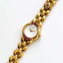 Load image into Gallery viewer, Very Rare 90s Gold-Plated Seiko Jewellery Quartz Watch with Tiny Dial, Thin Bracelet and 7 Rubies