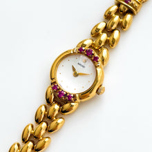 Load image into Gallery viewer, Very Rare 90s Gold-Plated Seiko Jewellery Quartz Watch with Tiny Dial, Thin Bracelet and 7 Rubies
