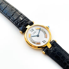 Load image into Gallery viewer, Vintage Ladies' Cartier Must Vendome Vermeil - Gold-Plated Silver 925 with Black Dial - With Papers