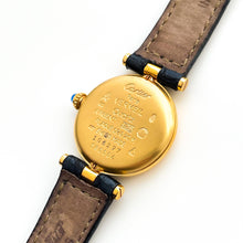 Load image into Gallery viewer, Vintage Ladies' Cartier Must Vendome Vermeil - Gold-Plated Silver 925 with Black Dial - With Papers