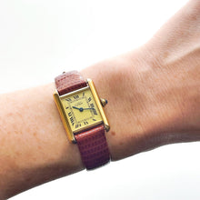 Load image into Gallery viewer, Vintage Ladies' Must de Cartier Tank Vermeil With Cream Dial and Leather Strap - Quartz Movement