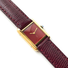 Load image into Gallery viewer, Cartier Must de Tank Vermeil – Burgundy Dial, Mechanical, Boxed