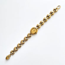 Load image into Gallery viewer, Tiny Vintage 1990s Gold-Plated Ladies' Seiko Quartz Watch With Intricate Bracelet and Oval Dial